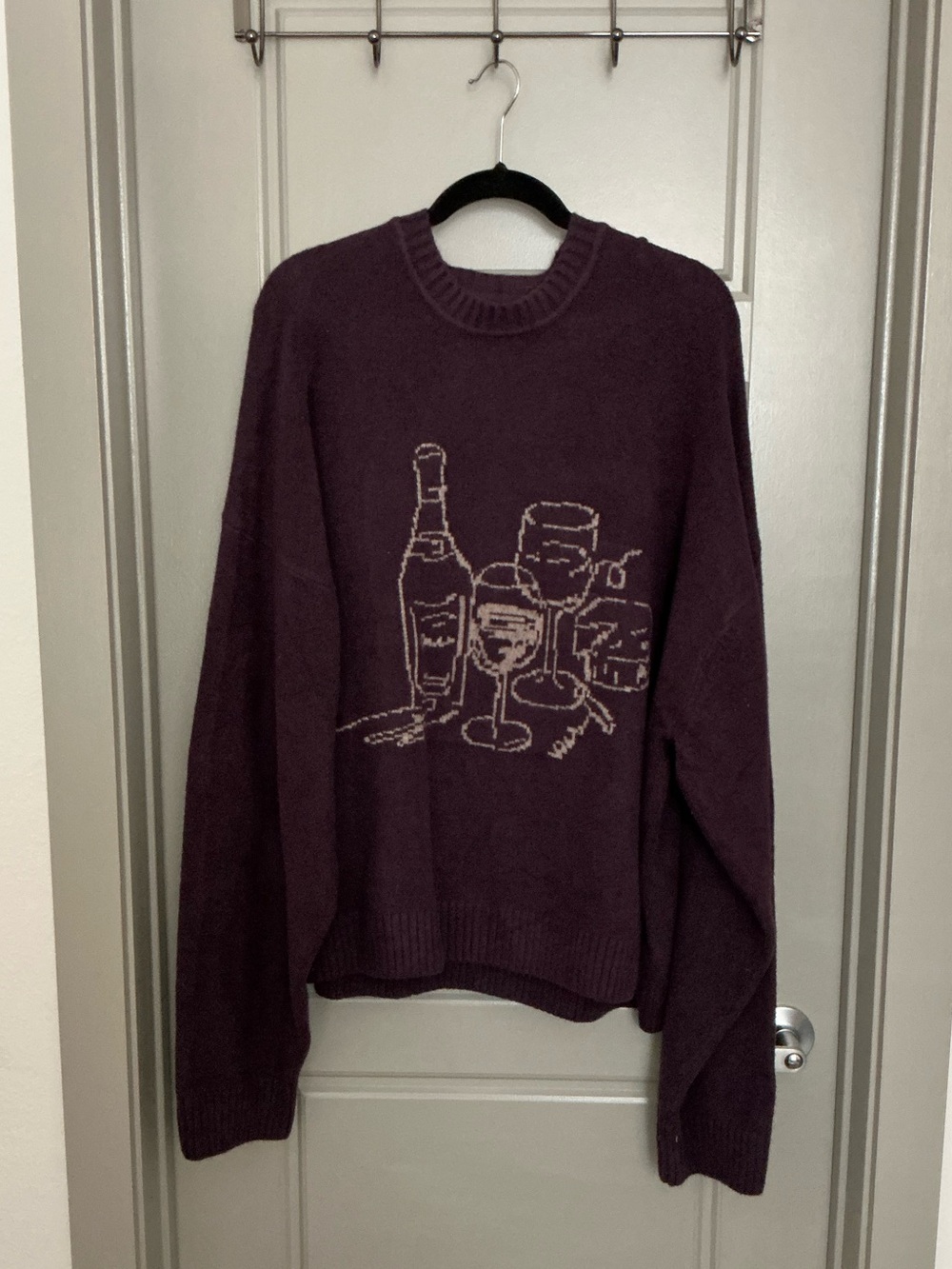 Abercrombie & Fitch Purple Wine Bottle Sweater XXL – NWT 🍷✨